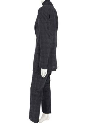 Akris Punto Grey Wool Suit with Purple Fleck Detailing – Size US 10
