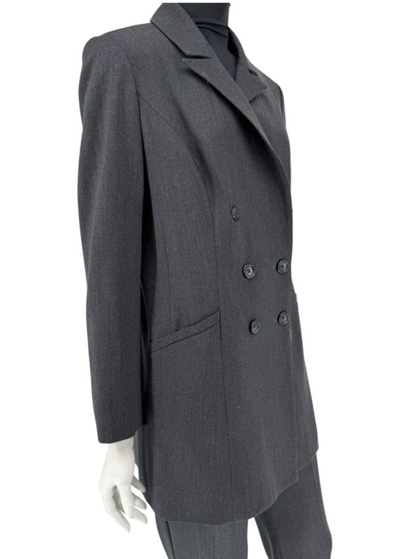 Pamella Roland Charcoal Grey Tailored Pantsuit – Large