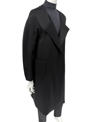 Pamella Roland Black Open-Front Longline Coat – Large