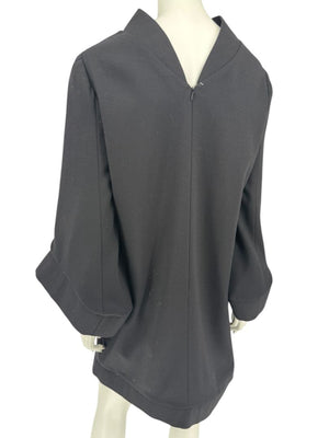 Pamella Roland Black Sculptural Shift Dress – Large
