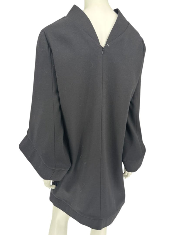 Pamella Roland Black Sculptural Shift Dress – Large