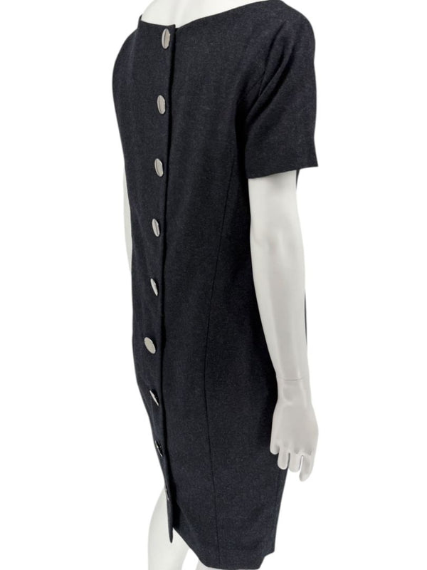 Pamella Roland Charcoal Grey 2-Piece Dress/Jacket Set – Large