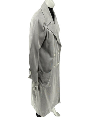 Pamella Roland Grey Cape Style Trench Jacket Double Breasted – Large