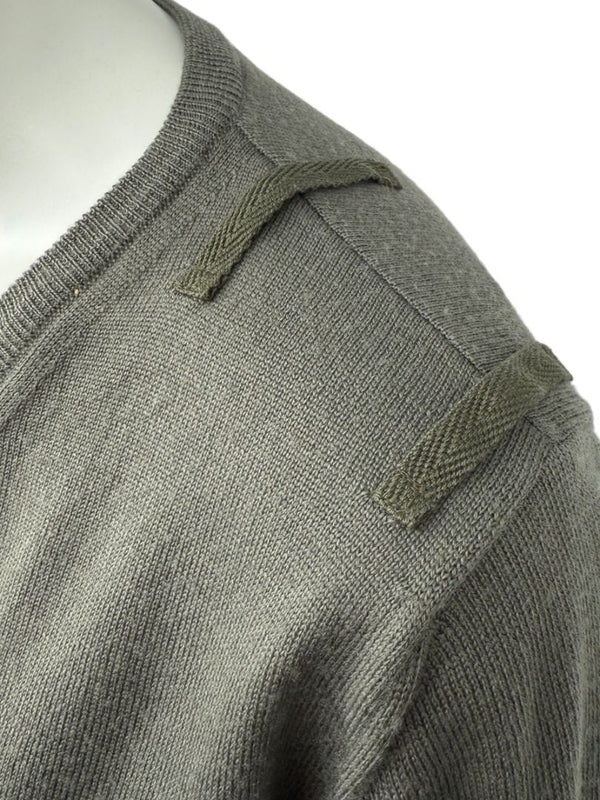 Burberry London Sage Green Merino Wool Military Sweater – Mens Size S