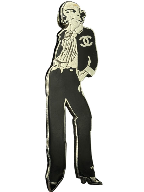 Chanel Black & Silver Silhouette Brooch – Spring 2003