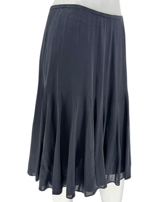 Armani Collezioni Black Silk A-Line Flounce Skirt –Size: 12