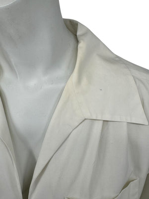 Chanel Ivory Zip-Front Cotton Blouse – Size 42