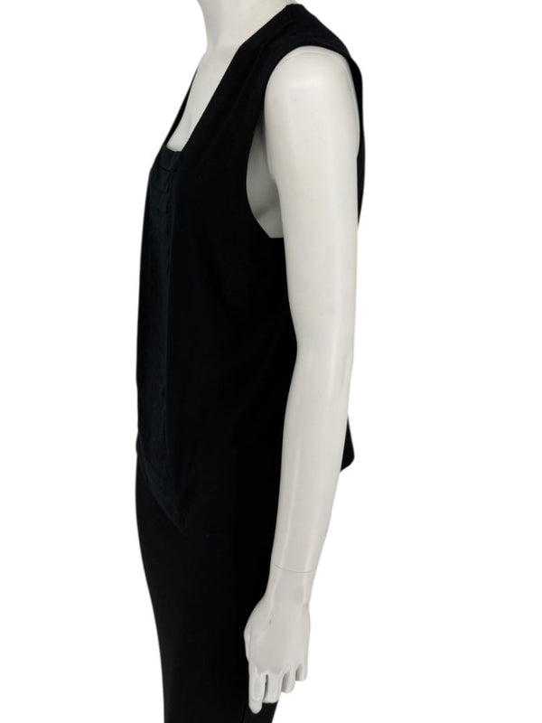 Akris Punto Black Modal-Blend Pleated Front Sleeveless Top – Size US 14
