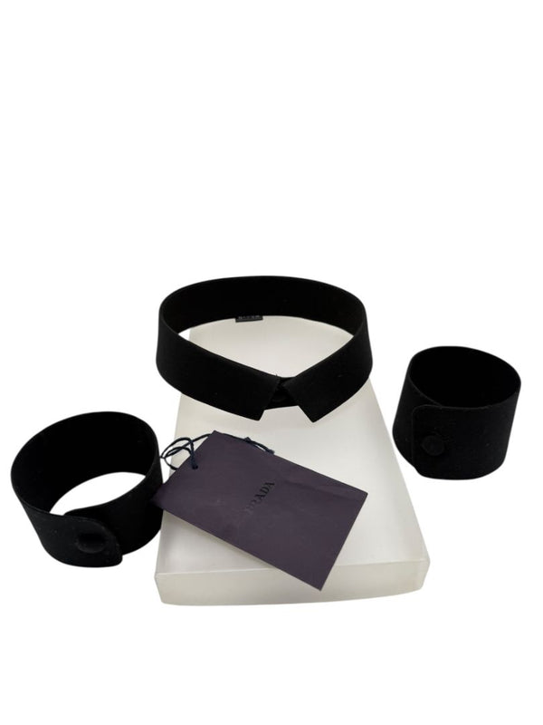 Prada Black Collar & Cuff Set – XS – Pristine Brand New Condition