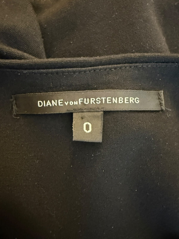 Diane von Furstenberg Sleeveless A-Line Knit Dress – Black - Size 0