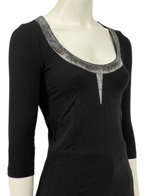 Wolford Black Embellished Neckline Pullover – Size XS