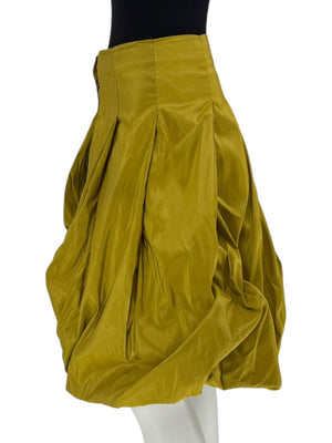 Pauw Amsterdam Chartreuse Silk Sculptural Skirt – Size 3