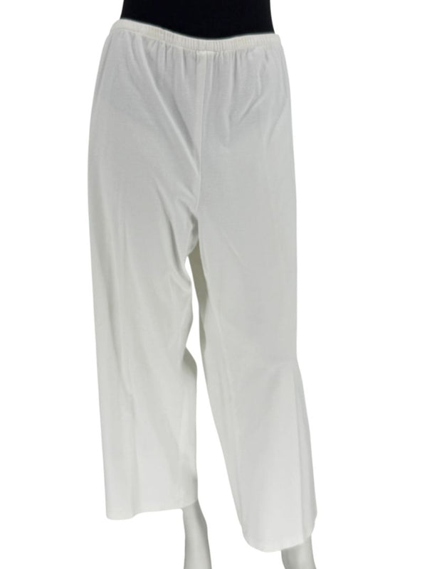 Shamask White Elastic-Waist Pants – Size 2X