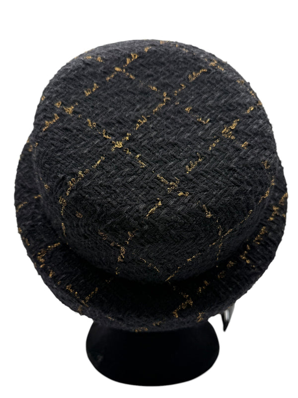 Chanel F/W 2016 Black/Gold Tweed Hat - NEW IN BOX w/Tags