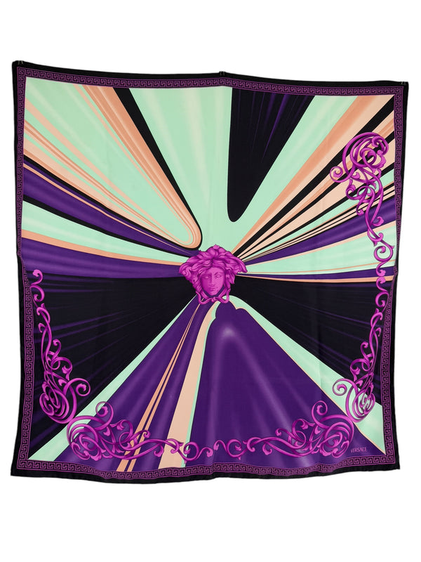 Versace 100% Silk Scarf - Medusa Logo