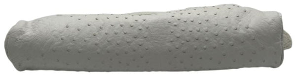 Diego Rocha White Ostrich Leather Clutch – Very Good Preowned Condition
