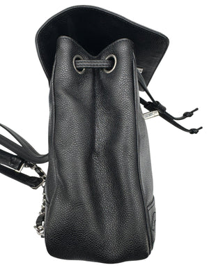 Chanel 1996-1997 Black Caviar Triple CC Backpack - Silver Hardware *RARE*