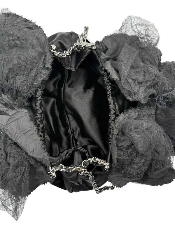 Chanel Satin Camellia Shoulder Bag