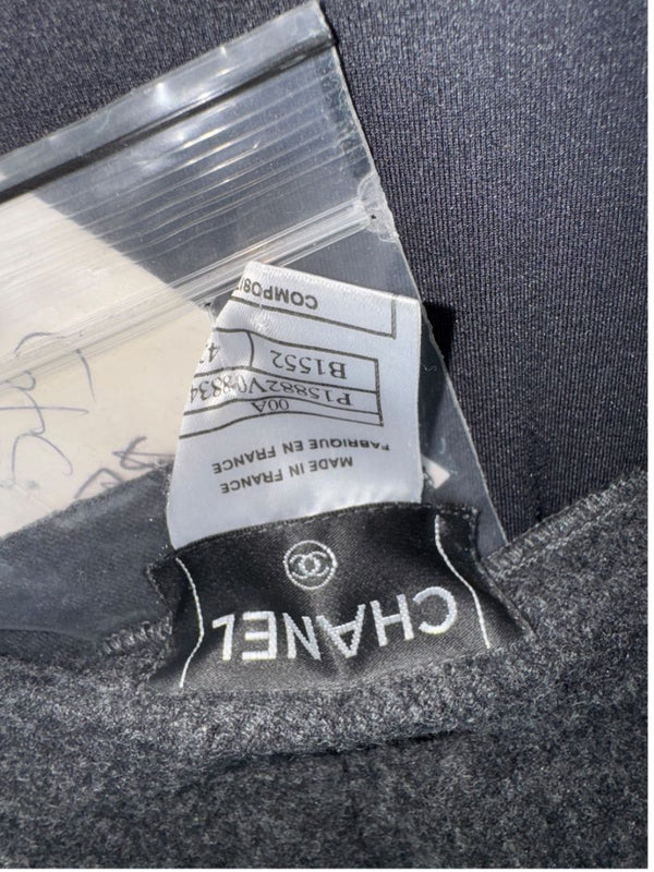 Chanel Identification Line Wool Blend Skirt - Size 42