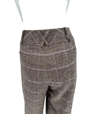 Zenobia Brown Plaid Wool Blend Pantsuit – Size 14