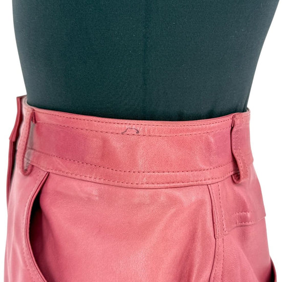 Christian Dior Boutique Rose Leather Skirt – Size 12