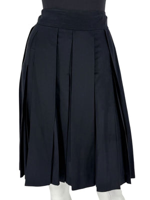 Chanel Pleated Soft Black Silk Skirt – Spring 2001, Size 42
