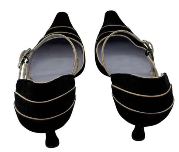 Jane Brown Two-Tone Suede & Leather Strappy Pumps – Size 40