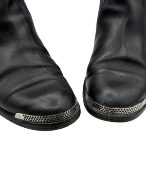 Chanel Quilted Leather Ankle Boots with Silver-Tone Hardware – Size 41