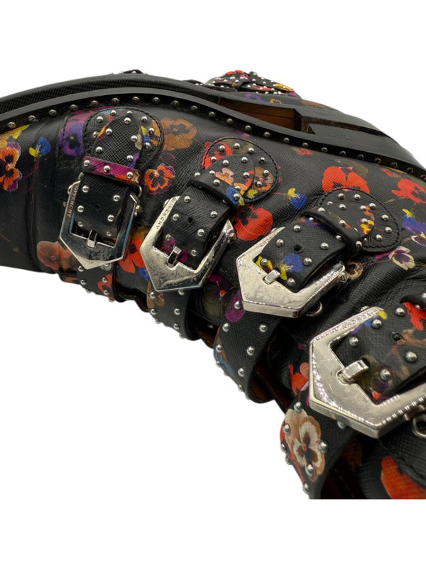 Givenchy Floral Studded Buckle Boots – Size 40