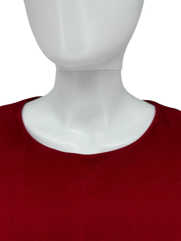 The Row Ruby Red Suede Sheath Dress – Size 8