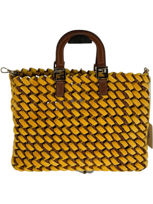 Fendi Spring 2020 Peekaboo Woven Mink & Leather Runway Tote – Brand New with Tags