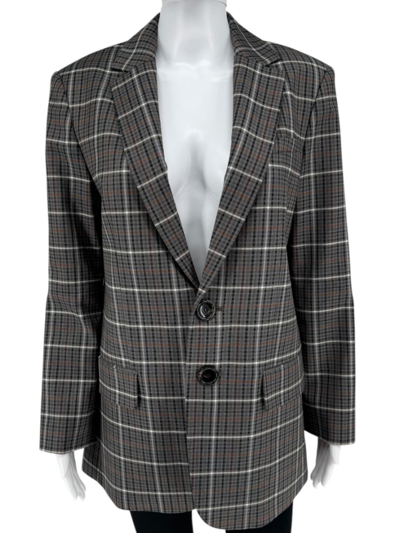 Tibi Oversized Check Blazer with Slit Sleeves - Size 8