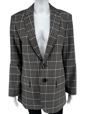 Tibi Oversized Check Blazer with Slit Sleeves - Size 8