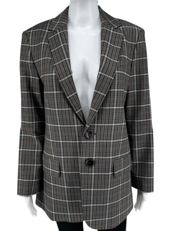 Tibi Oversized Check Blazer with Slit Sleeves - Size 8