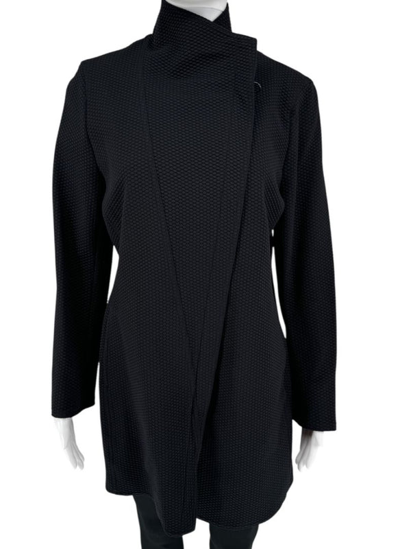 Akris Punto Black Honeycomb Zip Jacket - Size 10