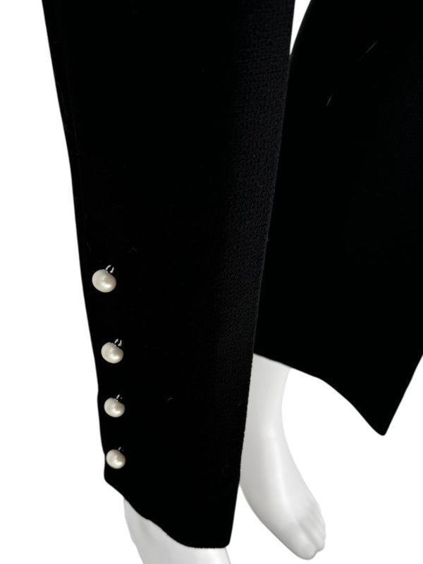 Lela Rose Pearl-Trim Ankle Pants – Black - Size 10