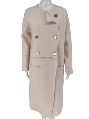 Proenza Schouler Pale Pink Double-Breasted Wool Coat - Small