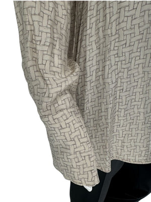 Kiton Woven Print Silk Blouse - L