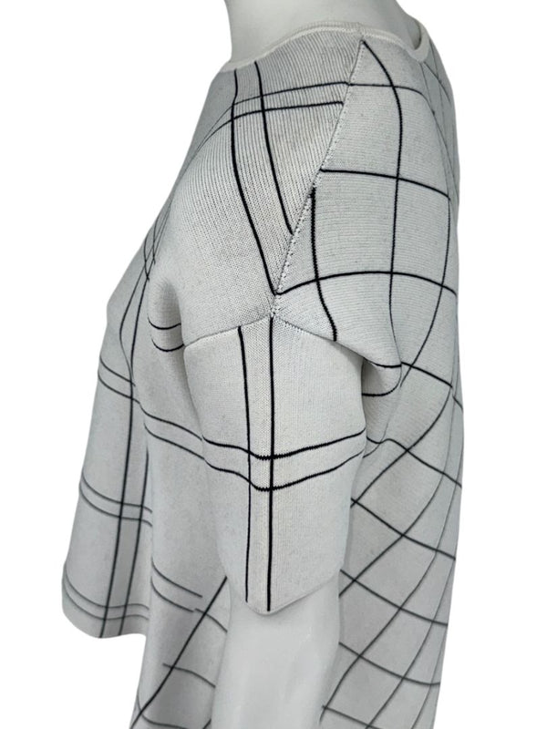 Derek Lam Asymmetrical Windowpane Knit Top - Size Medium
