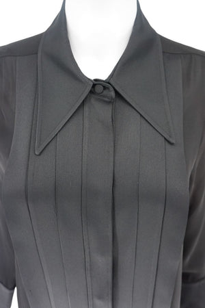 Khaite Pleated Silk Tunic Shirt