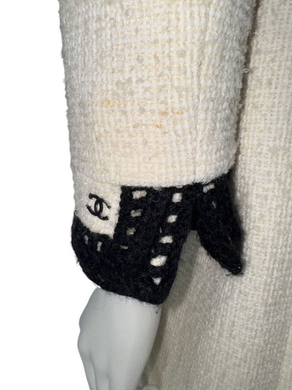 Chanel Fall 2000 Iconic Runway Coat/Dress with Patent Belt - Size 42