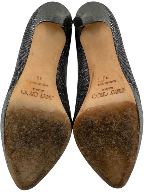 Jimmy Choo Black & Silver Glitter Dégradé Pumps – Size 39