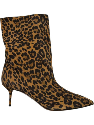 Aquazzura Leopard Print Calf Hair Booties – Size 39