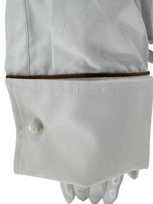 MaxMara White Cotton Piped Button-Down Shirt – Size US 10 / IT 44