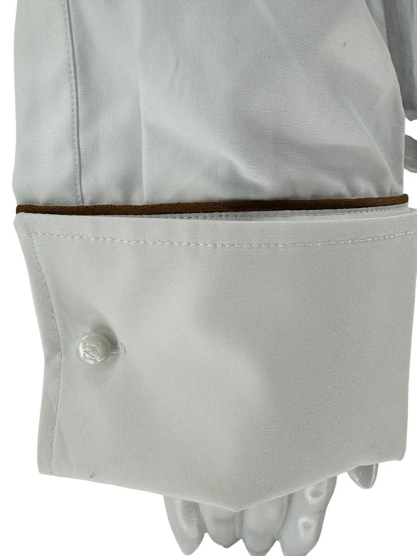 MaxMara White Cotton Piped Button-Down Shirt – Size US 10 / IT 44