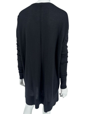 The Row Black Cashmere & Silk V-Neck Tunic Sweater - Size S