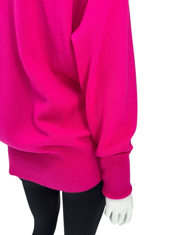 Victoria Beckham Fuchsia Cashmere-Blend Turtleneck Sweater – Size L