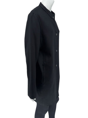 Jil Sander Black Cashmere Collarless Coat – Size 38 IT