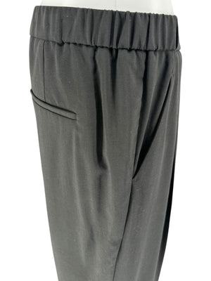 Brunello Cucinelli Black Tapered Pull-On Trousers with Side Pockets – Size US 8