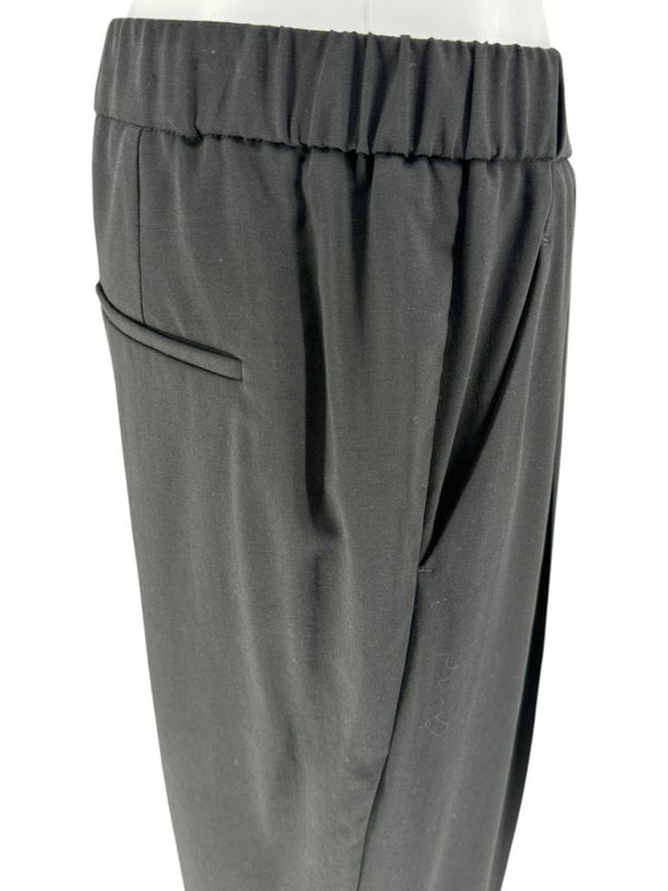 Brunello Cucinelli Black Tapered Pull-On Trousers with Side Pockets – Size US 8